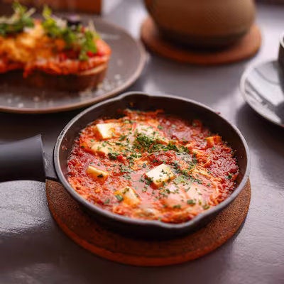 A plate of Shakshuka made with smoked paprika